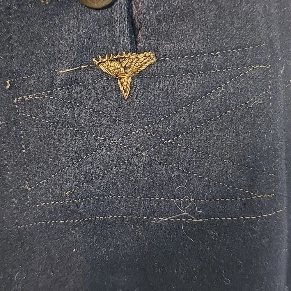 Vintage US Navy 1940s Blue Wool High-Waisted Sailor Trousers Womens 30 Classical - Picture 8 of 16